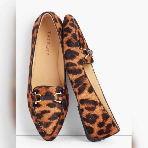 Talbots Shoes - EUC Talbots Francesca Animal Print Leopard Calf Hair Driving Flats Loafers 9.5